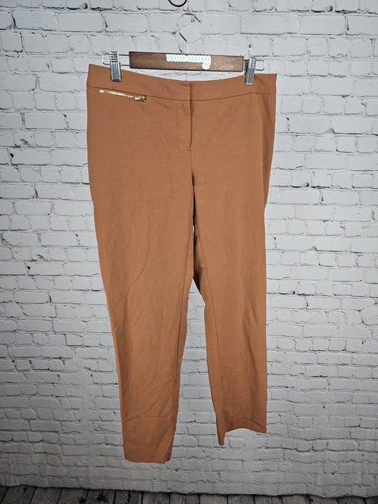 Ellen Tracy Brown Zip Pocket Slim Ankle Women's Dress Pants 2 (30X27.5)