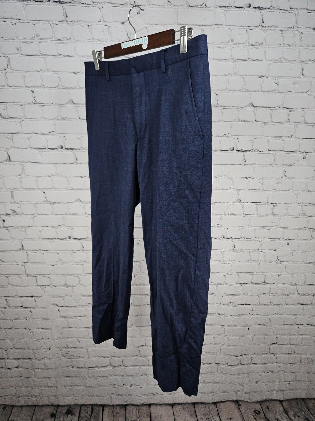 Jos A Bank 1905 Navy Wool Stretch Flat Front Dress Pants Men's 32R (32X27.5)