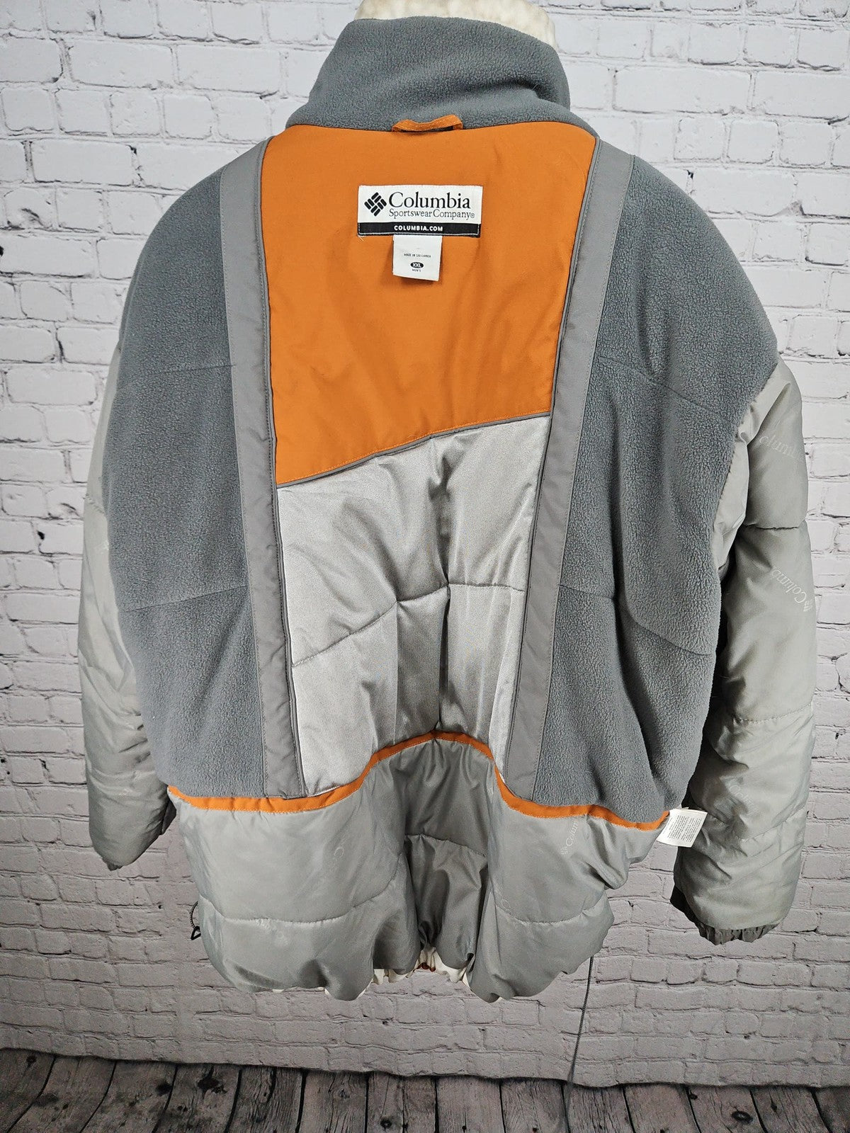 VTG Columbia 3 in 1 Orange Cream Hooded Ski Jacket Puffer Fleece Liner XXL