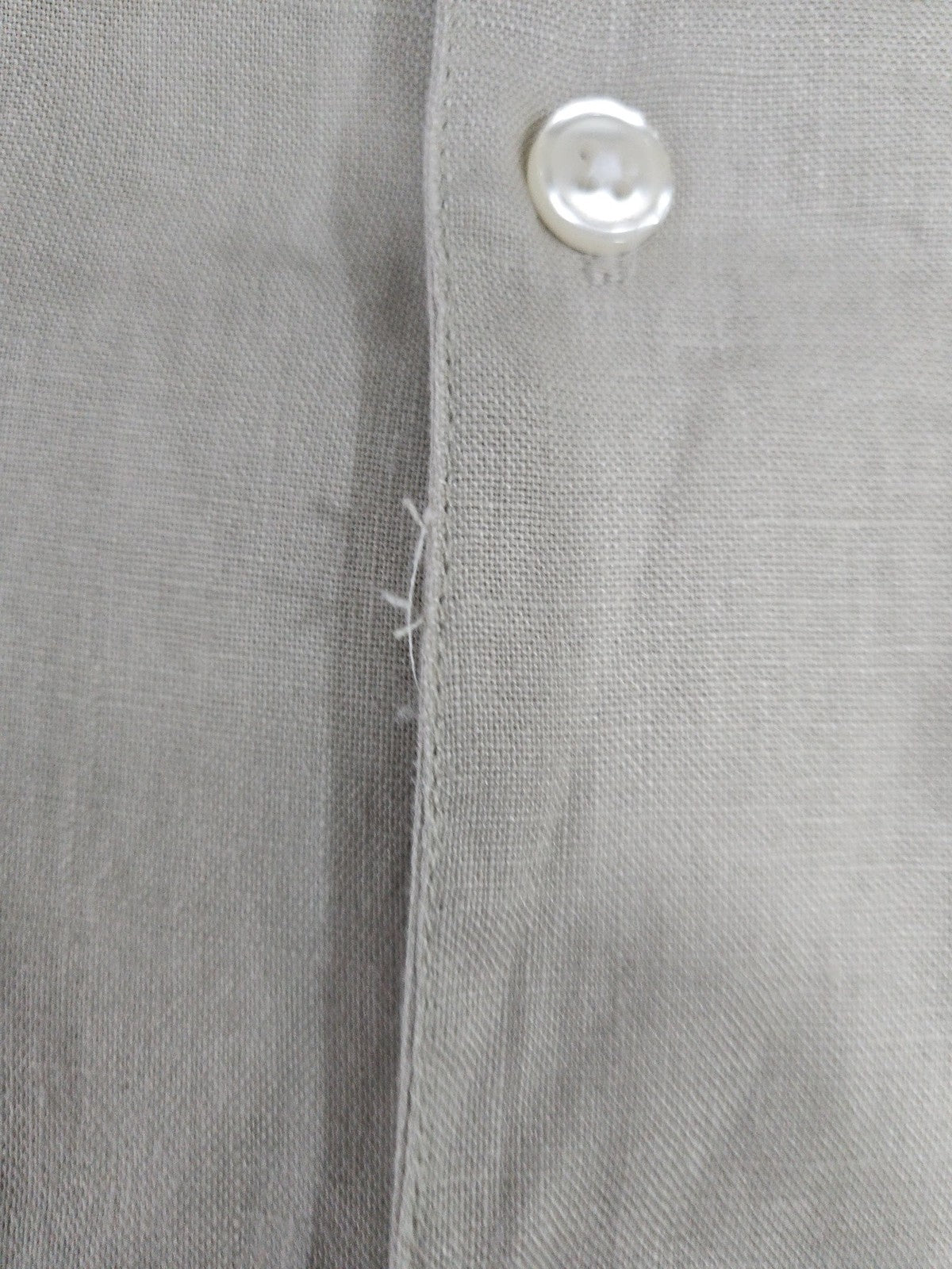 28 Palms Khaki 100% Linen Guayabera Short Sleeve Button Up Shirt Men's L