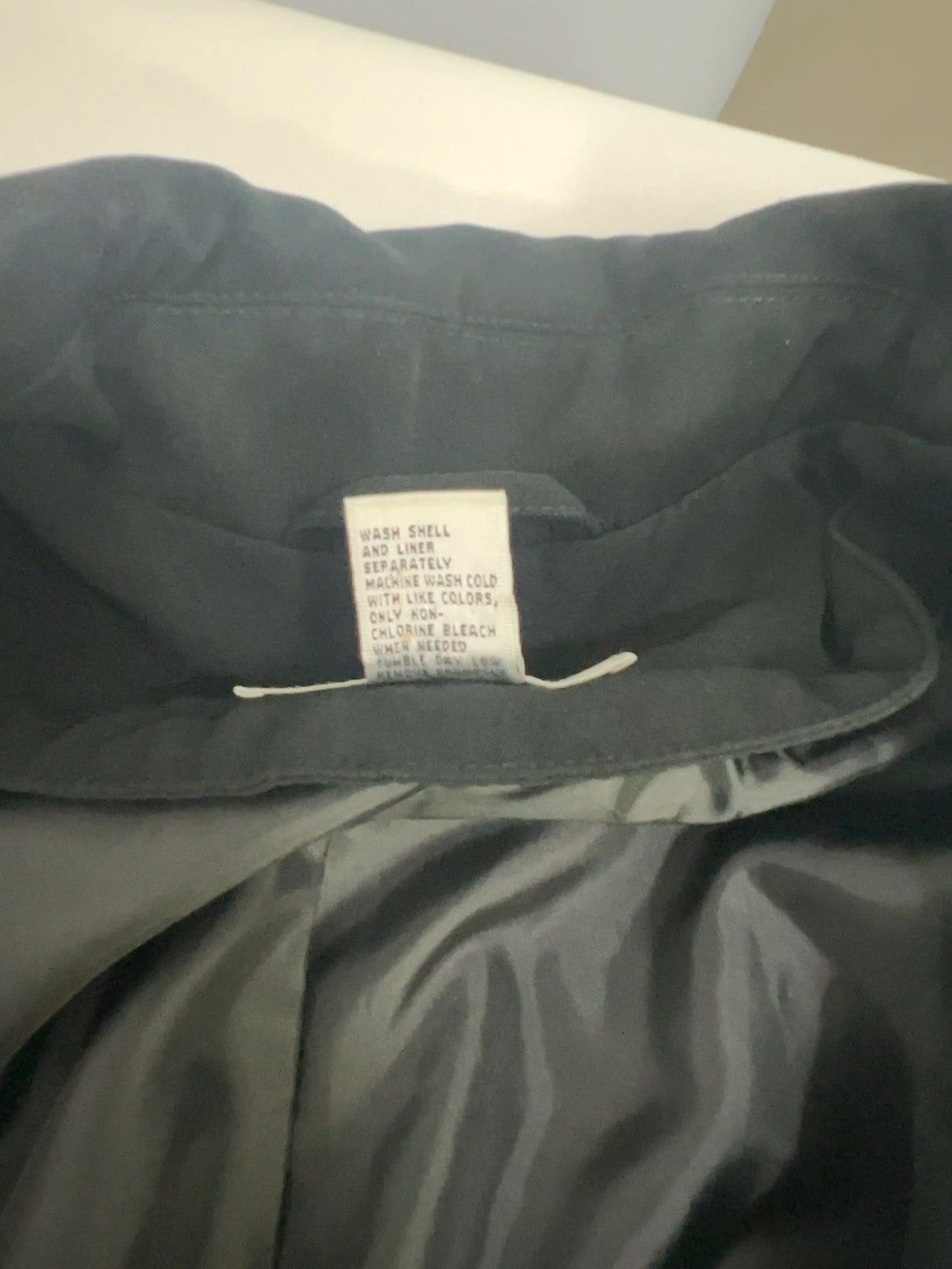 Preston & York Black Button Front Collared Car Coat Trench Jacket 6P