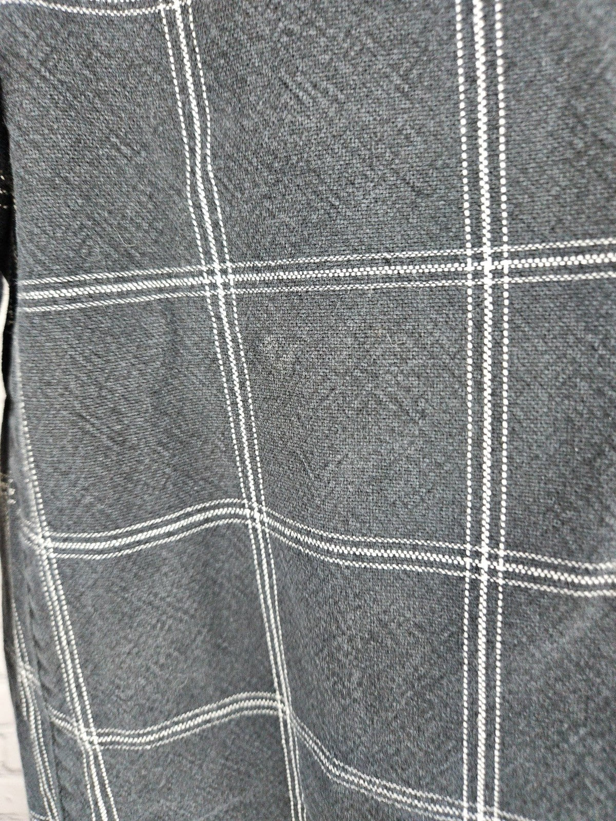 Madewell Black White Windowpane Plaid Wide Leg Cropped Pants 27 (28X23.5)