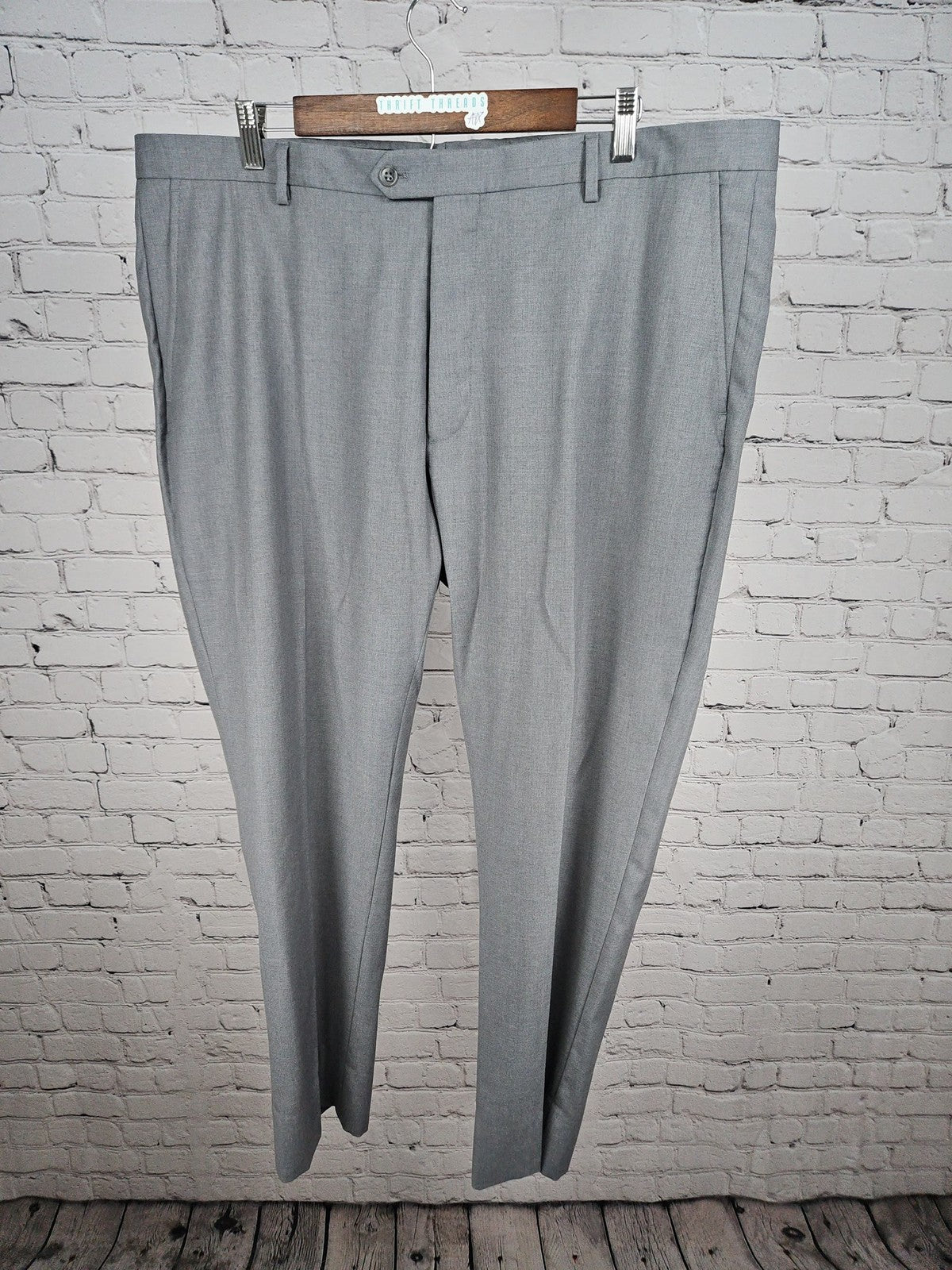 Jos A Bank 1905 Light Gray 100% Wool Flat Front Dress Pants 40R