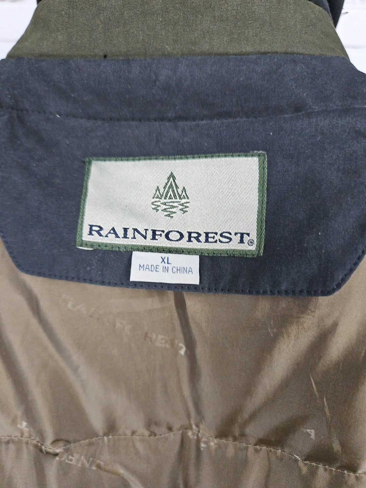 VTG Rainforest Black Quilted Puffer Lined Field Parka Coat Mens XL