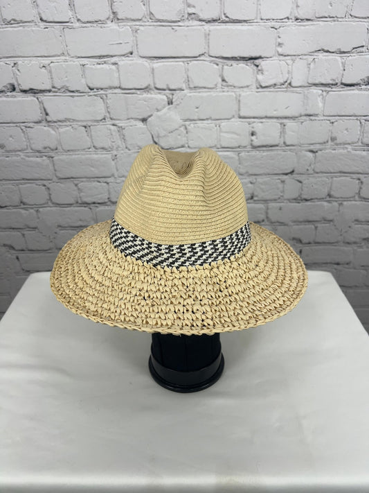 Nordstrom Woven Straw Houndstooth Band Fedora Hat One Size