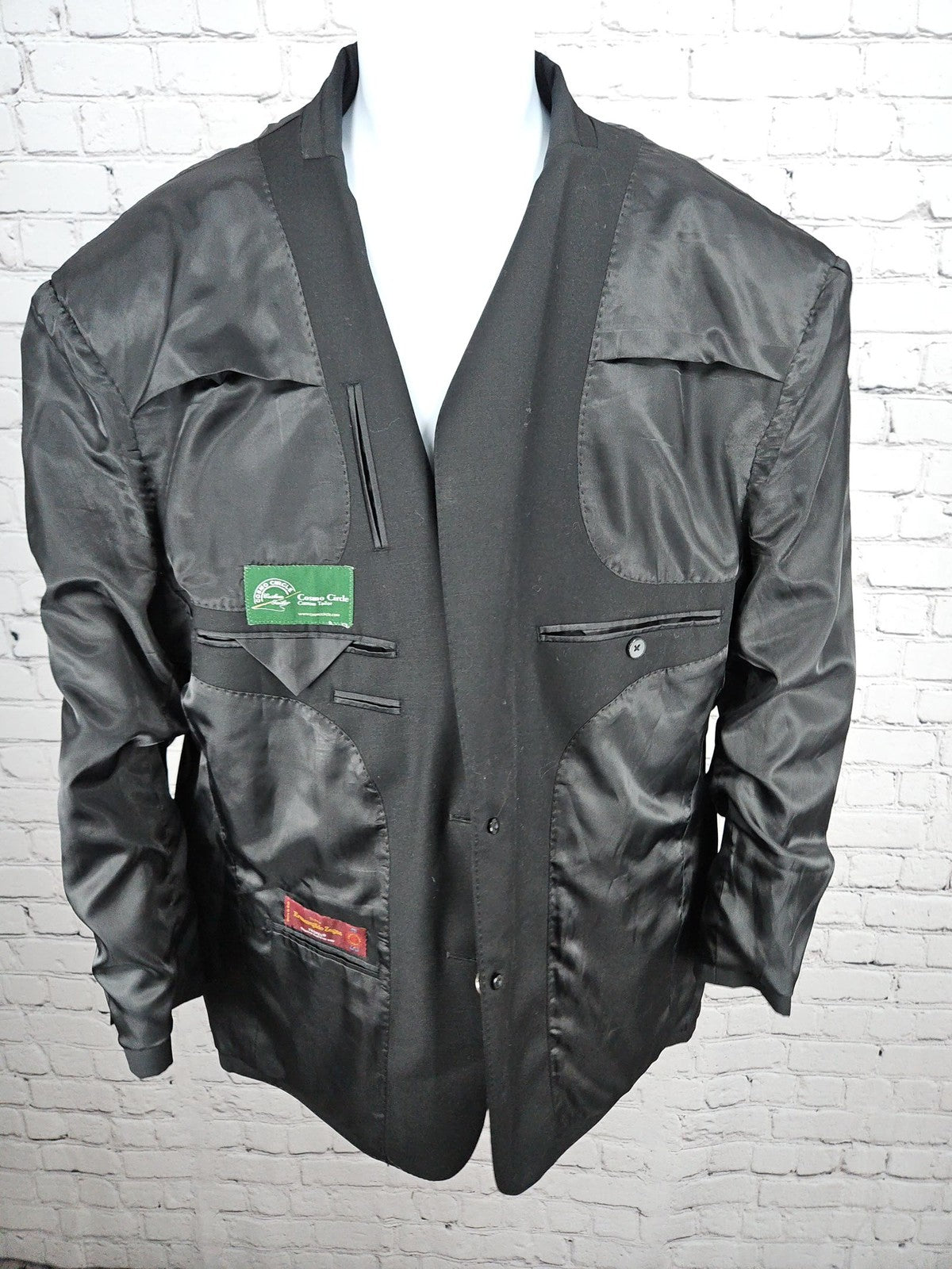 Ermenegildo Zegna Trofeo Black Wool 2 Button Blazer Sport Coat 45R
