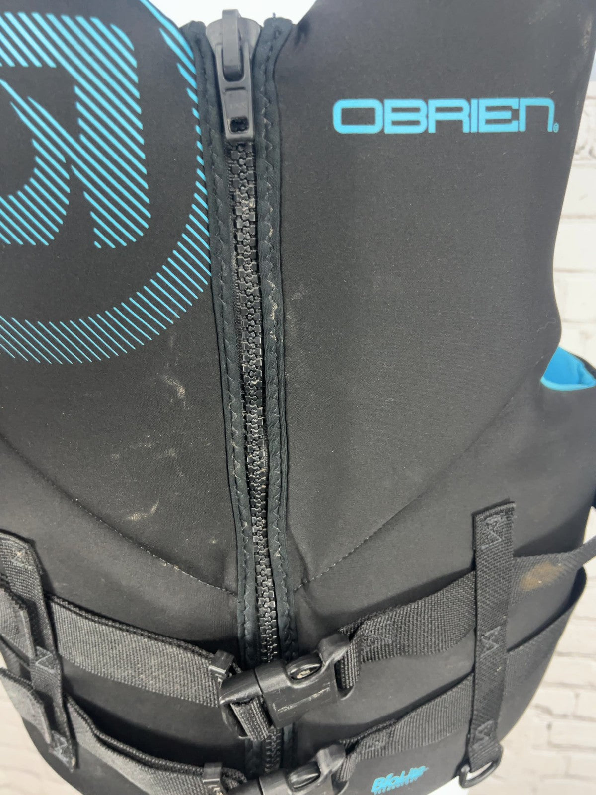 O'Brien Mens Black Blue BioLite USCG Type III Life Jacket Ski Vest Large