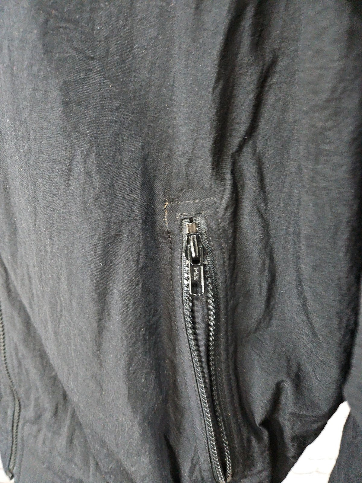 VTG Port Authority Nvidia Logo Black Fleece Lined Nylon Full Zip Jacket Mens M