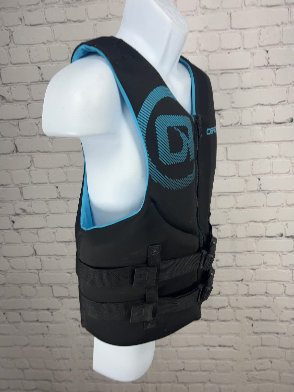 O'Brien Mens Black Blue BioLite USCG Type III Life Jacket Ski Vest Large