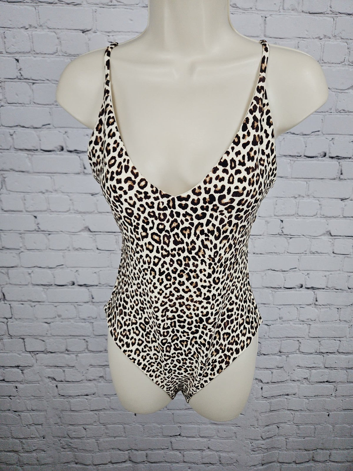 J.Crew Classic Sculpt Leopard Print V Neck One Piece Swimsuit 10