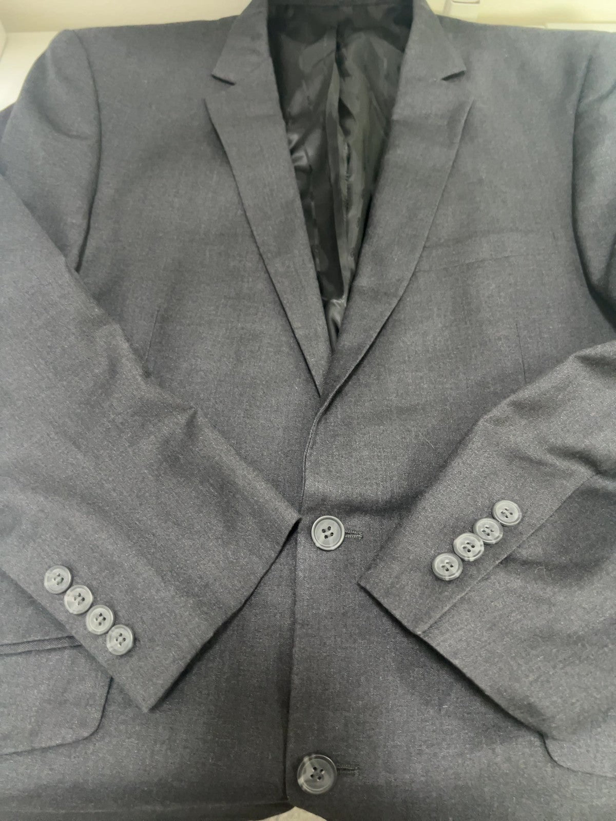 Combatant Gentlemen Charcoal Gray 100% Wool 2 Button 2 Piece Suit 42L (34X33)