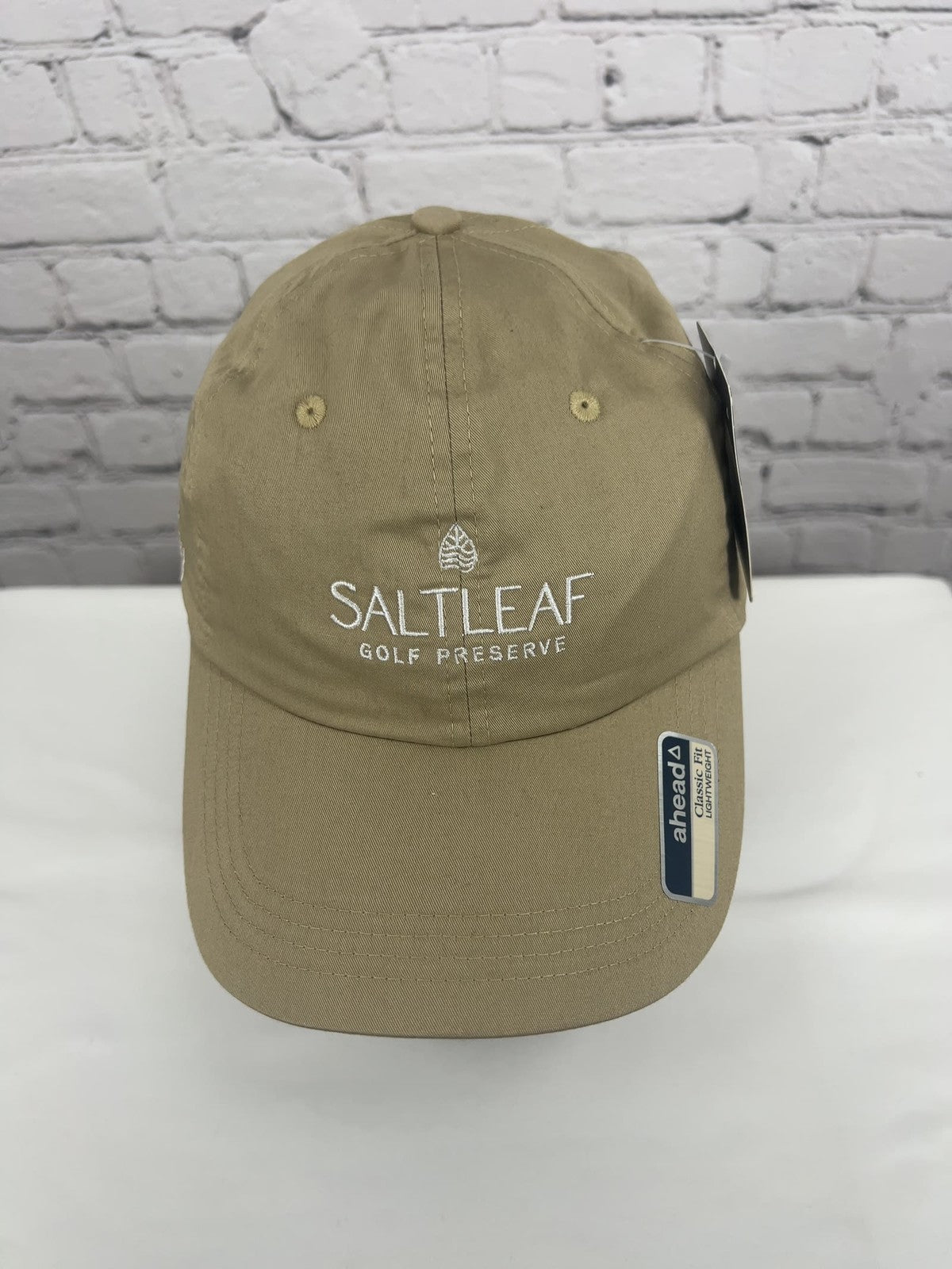 NWT Ahead Saltleaf Golf Preserve Khaki Adjustable Strapback Golf Hat One Size