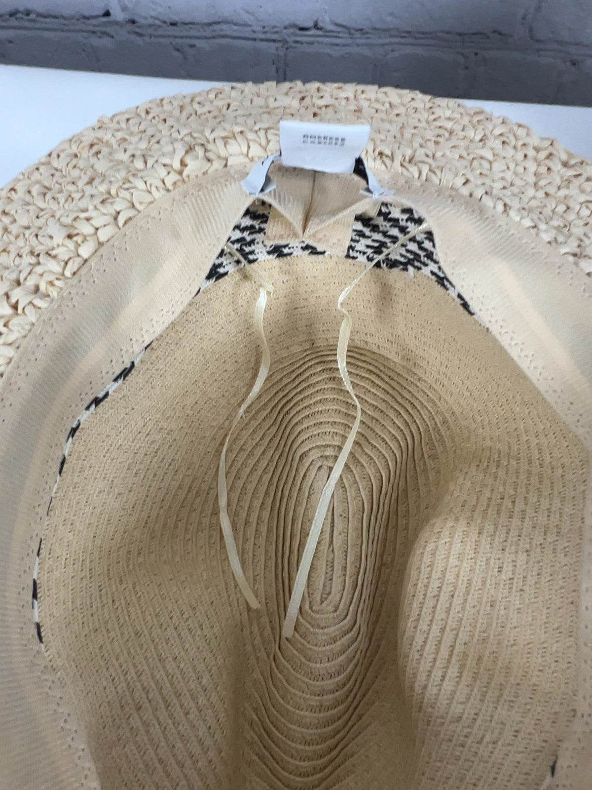 Nordstrom Woven Straw Houndstooth Band Fedora Hat One Size