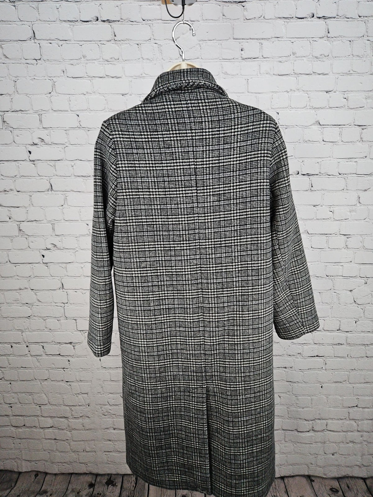 Abercrombie & Fitch Gray Glen Plaid Wool Blend Long Overcoat Women's S