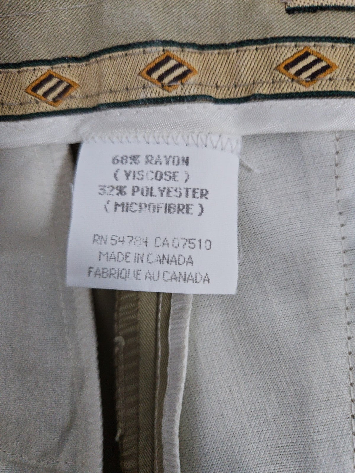 VTG Joseph Abboud Khaki Pleated Rayon Blend Dress Pants Men's 36 (35X30.5)