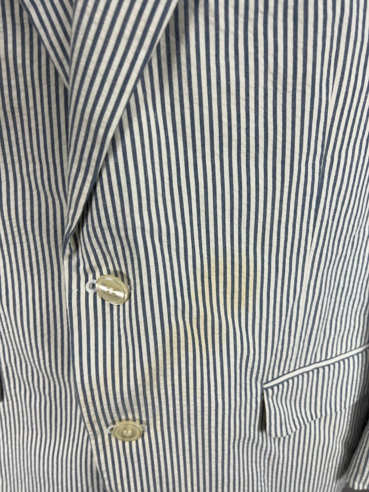 Brooks Brothers Blue White Seersucker Cotton 2 Button Blazer Sport Coat 42R