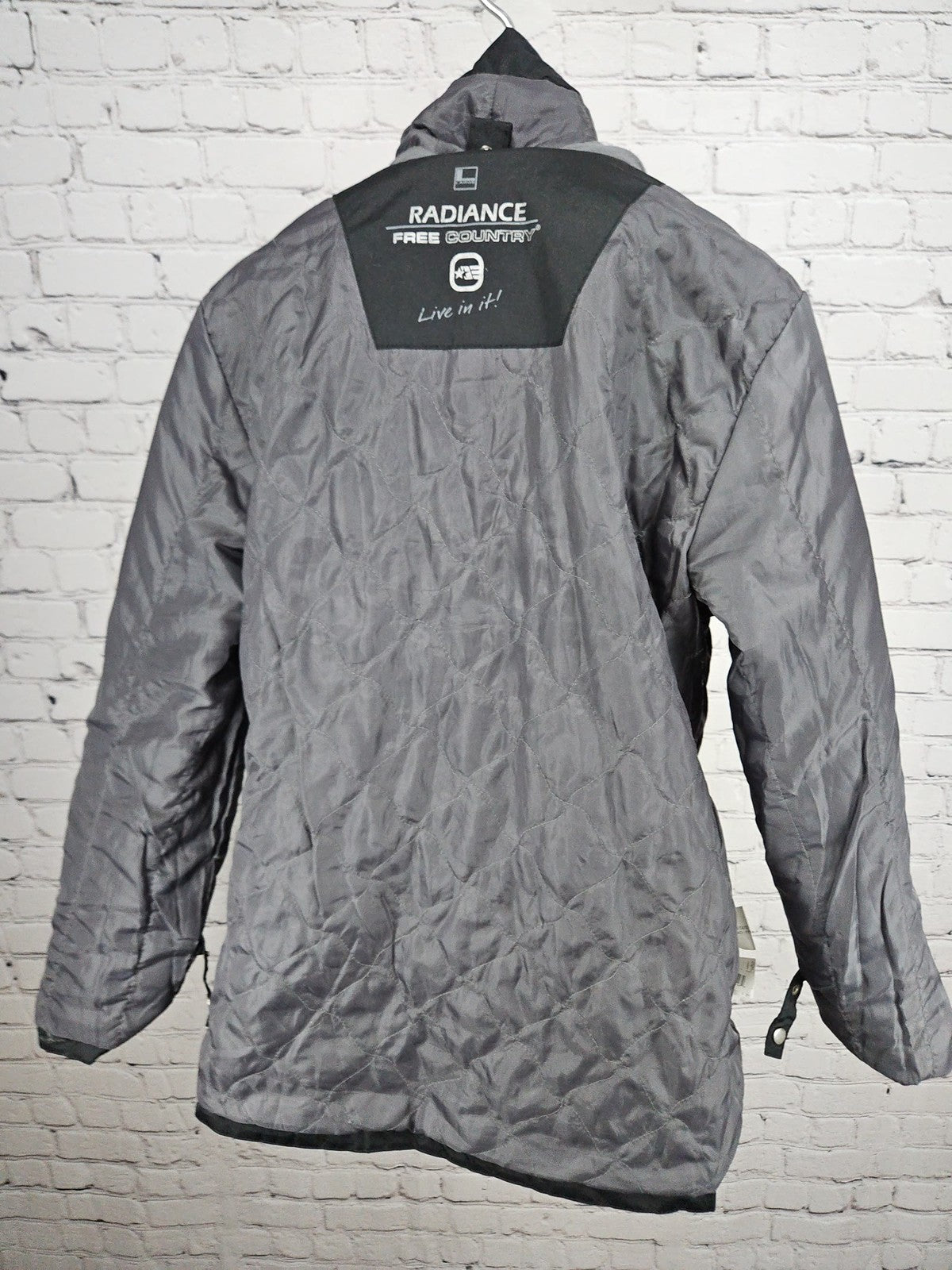 Free Country Radiance Black Gray 3 in 1 Hooded Winter Jacket Women's L
