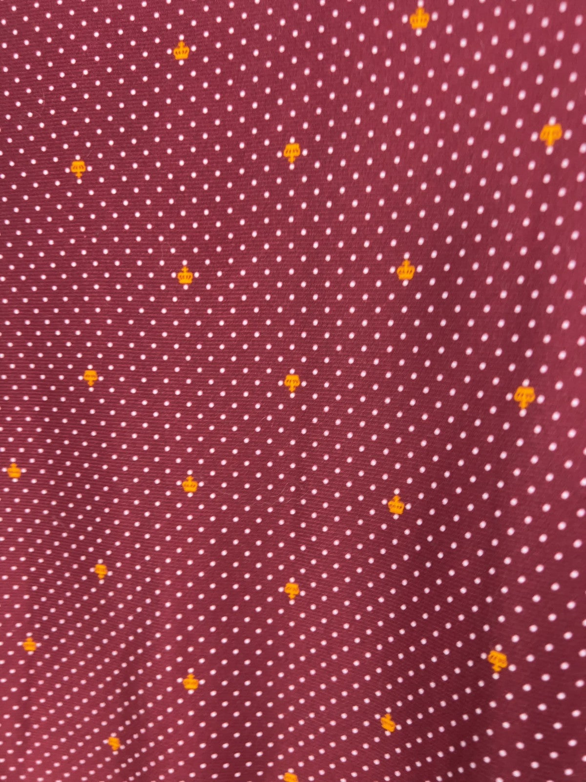 Fleecey Jully's Burgundy Polka Dot Crown Fleece Lined Button Up Shirt L