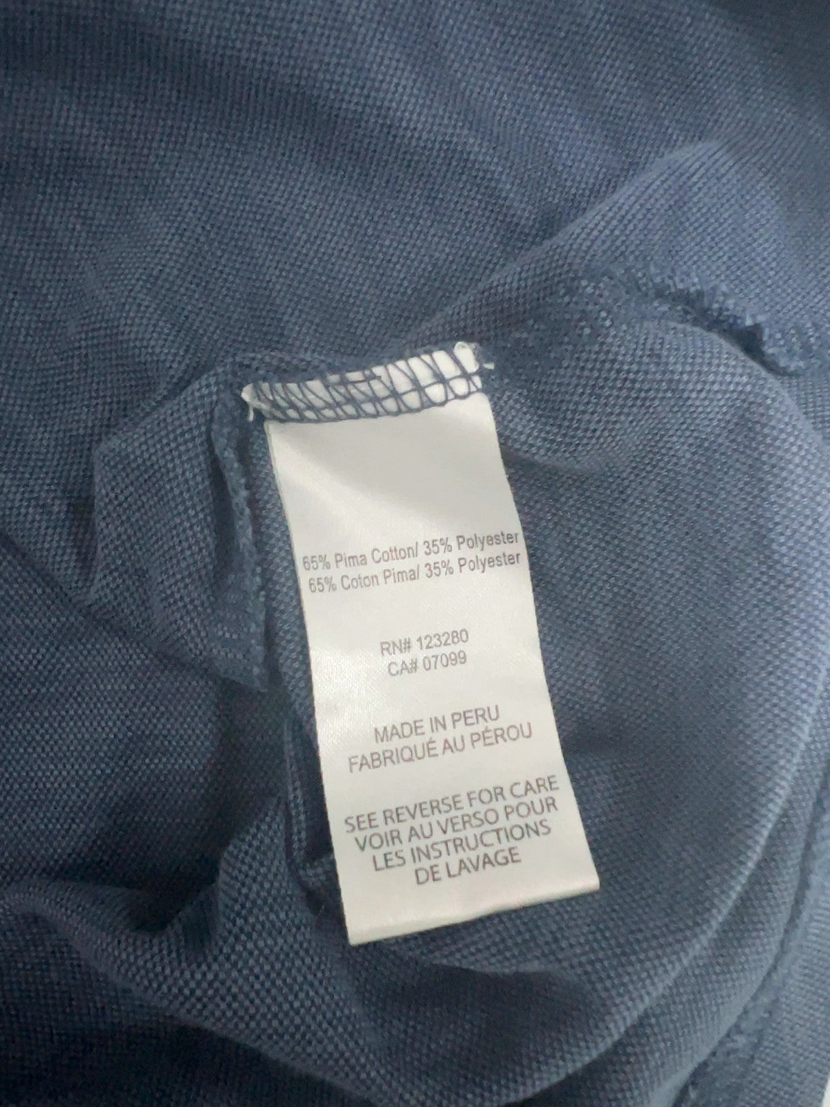 Travis Mathew Blue Heather Pima Cotton Blend Short Sleeve Golf Polo Shirt L