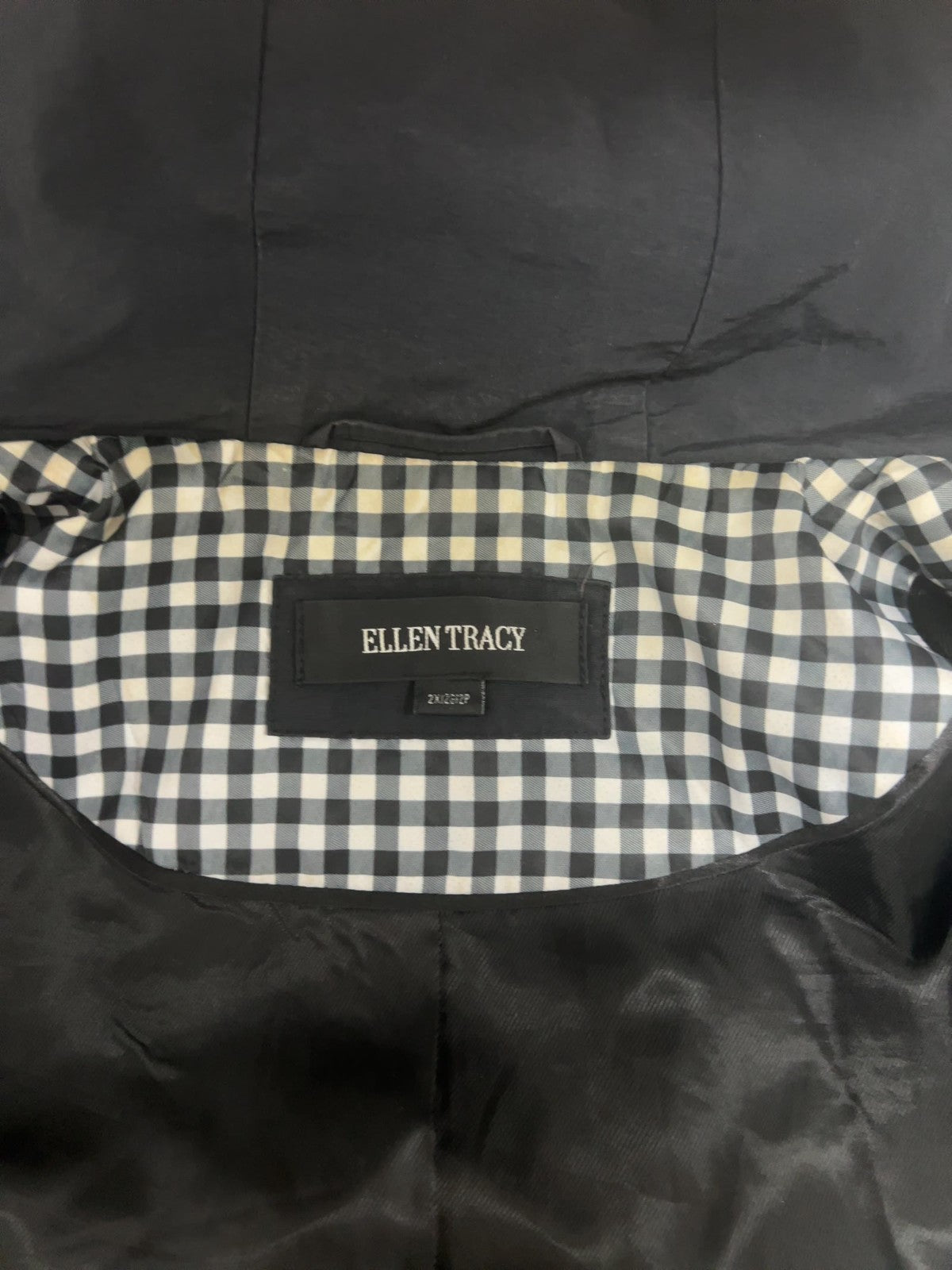 Ellen Tracy Black Hooded Drawstring Waist Utility Anorak Jacket Women's 2X