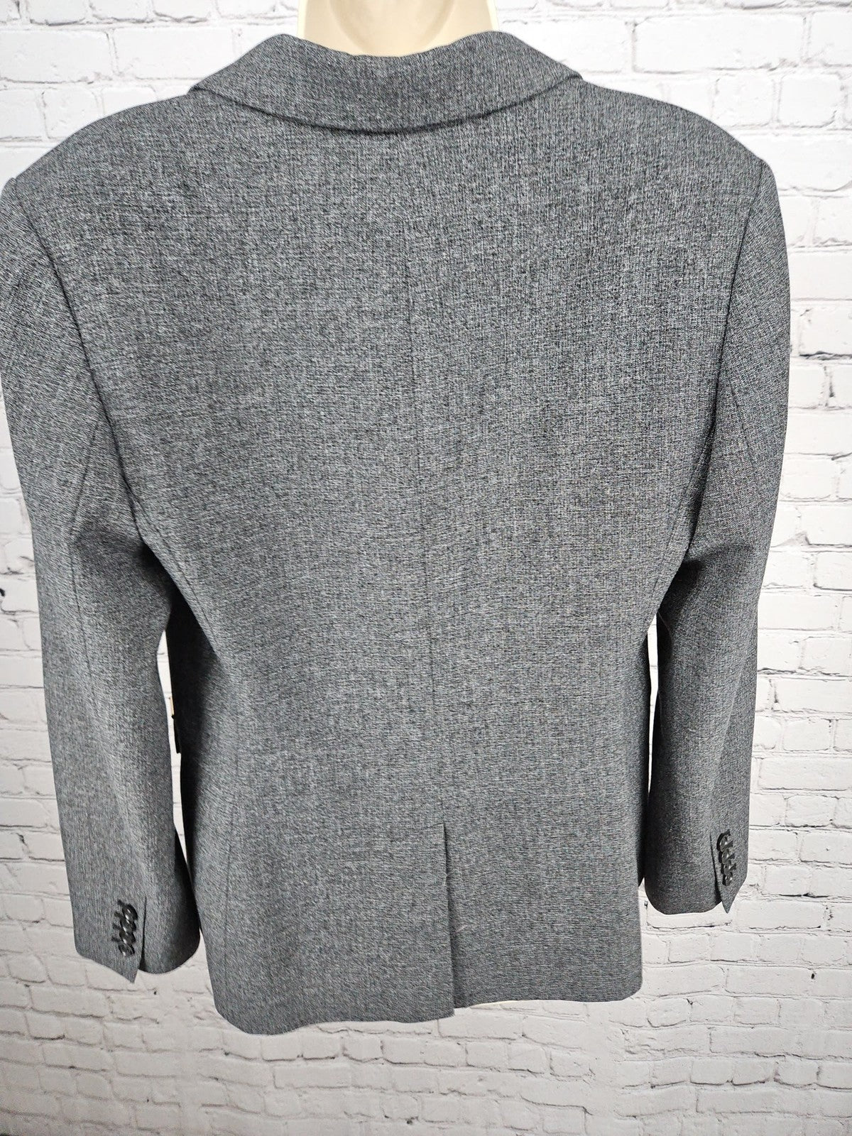 DKNY Gray Heathered 1 Button Notch Lapel Lined Women's Blazer Jacket 10