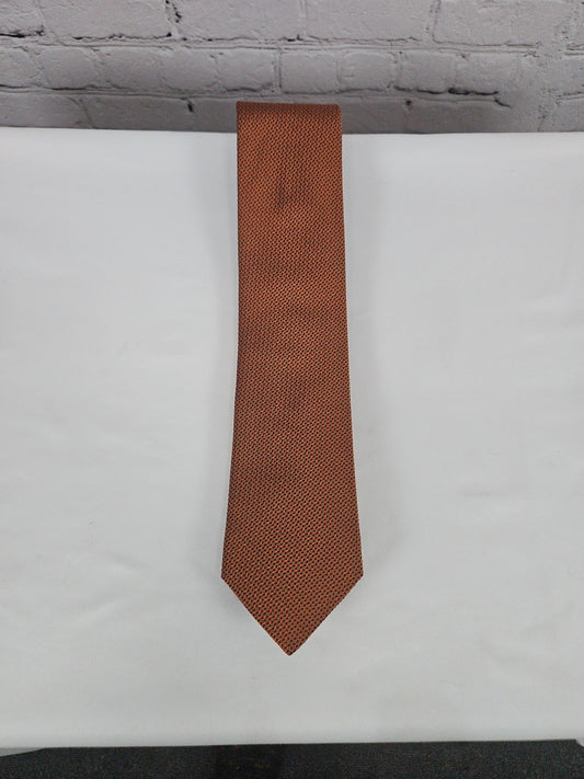 Cremieux Orange Navy Geometric Neat Woven 100% Silk Men's Neck Tie