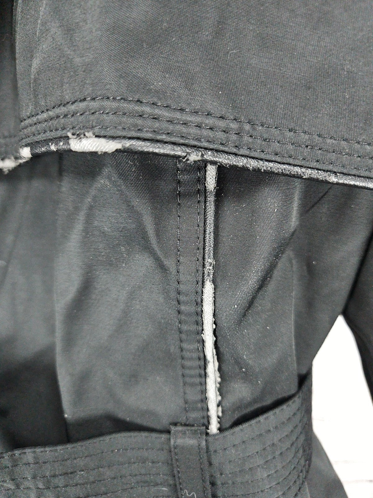 Worthington Black Hooded Double Breasted Belted Trench Coat Women's XL
