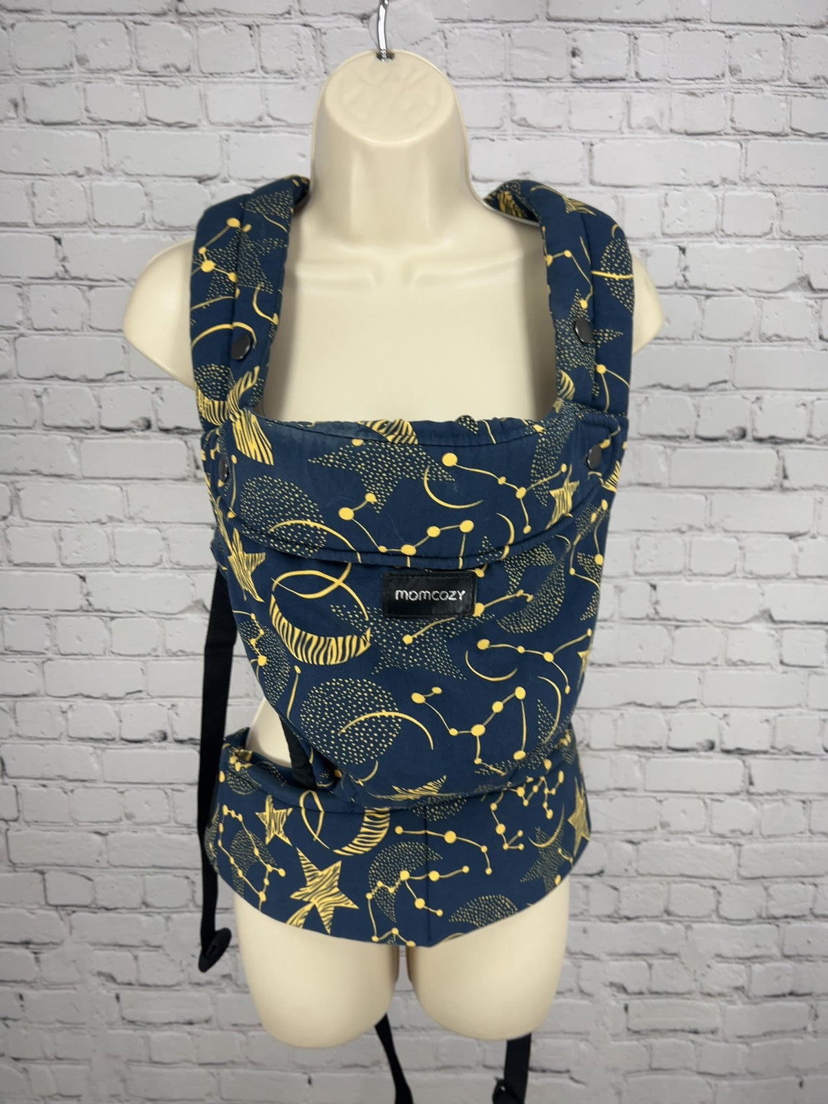 Momcozy Navy Yellow Constellation Print Cotton Baby Carrier 3-24 Months
