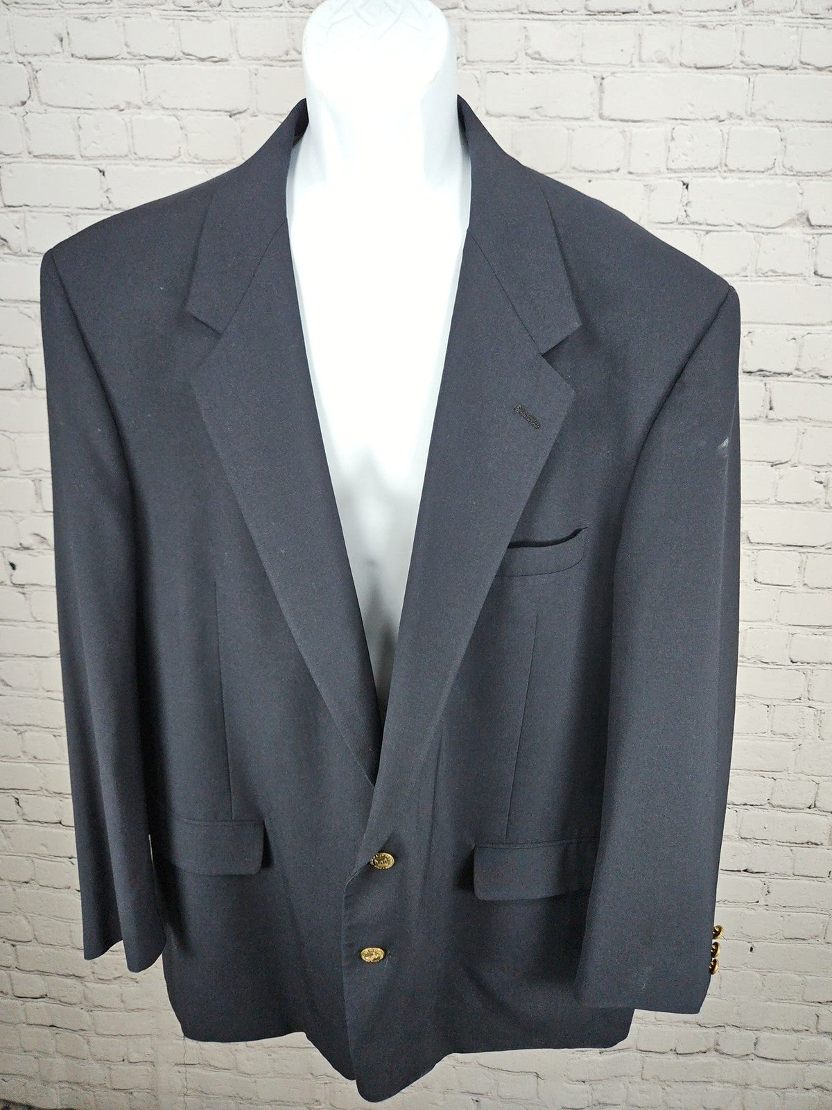 VTG Palm Beach Blazer of Champions Navy Sports Print Lining 2 Button Blazer 50L