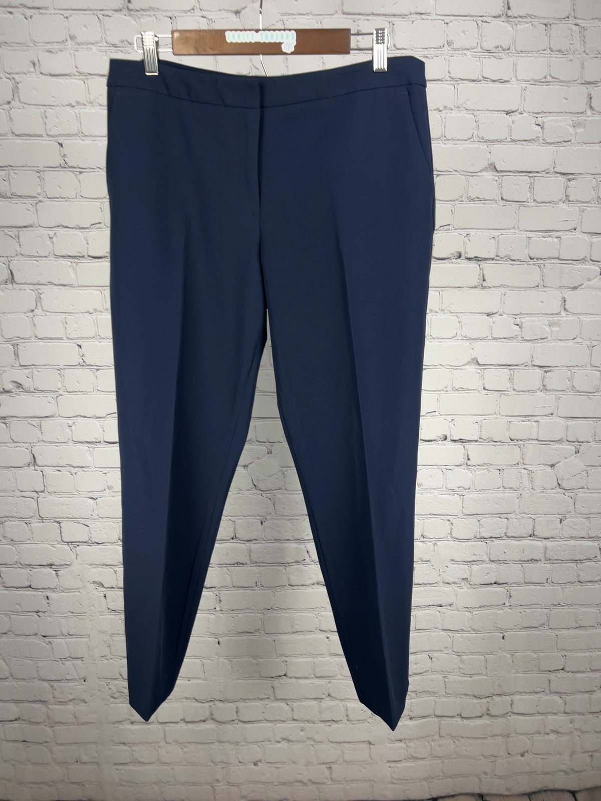 Tommy Hilfiger Navy Blue Straight Leg Flat Front Dress Pants 10