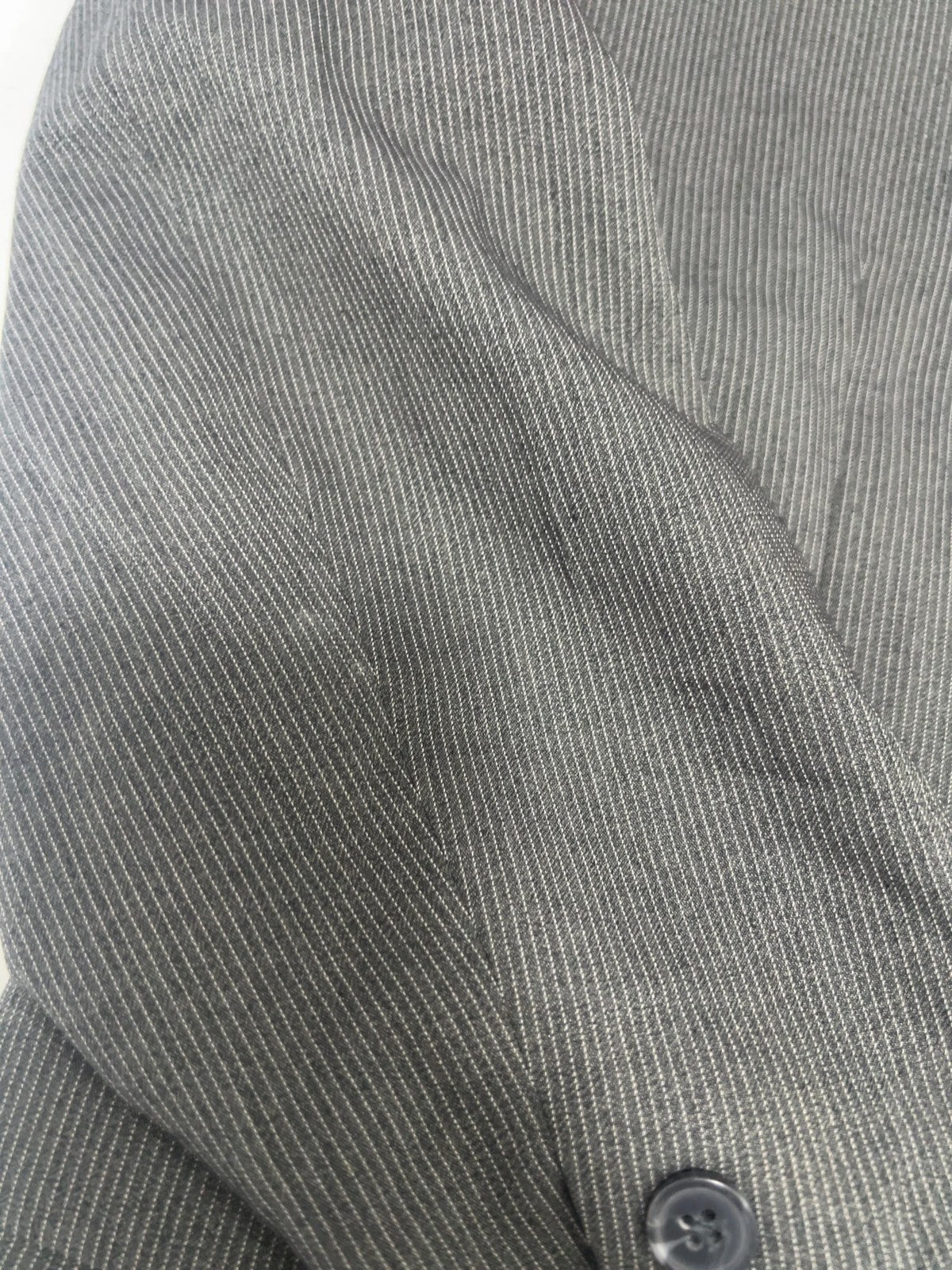 J Ferrar Gray Pinstripe Modern Fit 2 Button Notch Blazer Sport Coat 34S