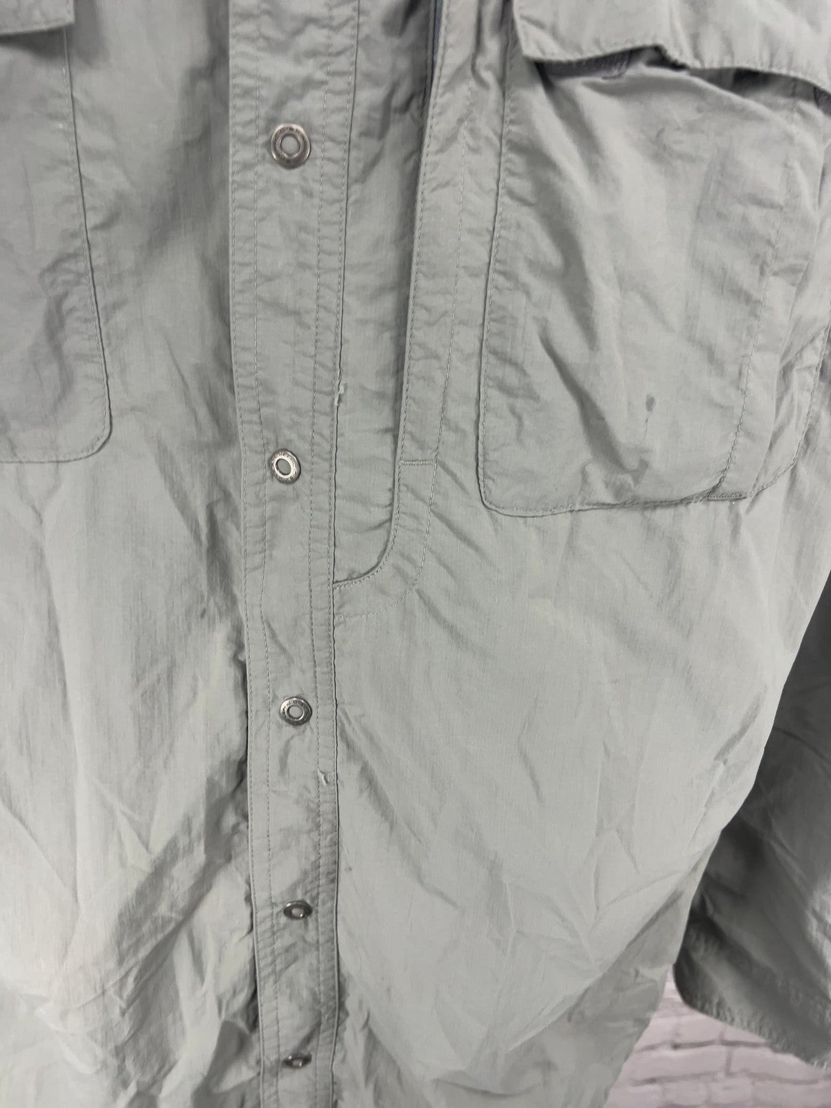 ExOfficio Insect Shield Olive Nylon Vented Long Sleeve Fishing Shirt L