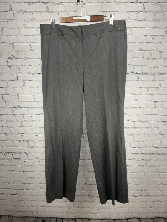 Talbots Gray Pinstripe Herringbone Stretch Trouser Pants Women's 14