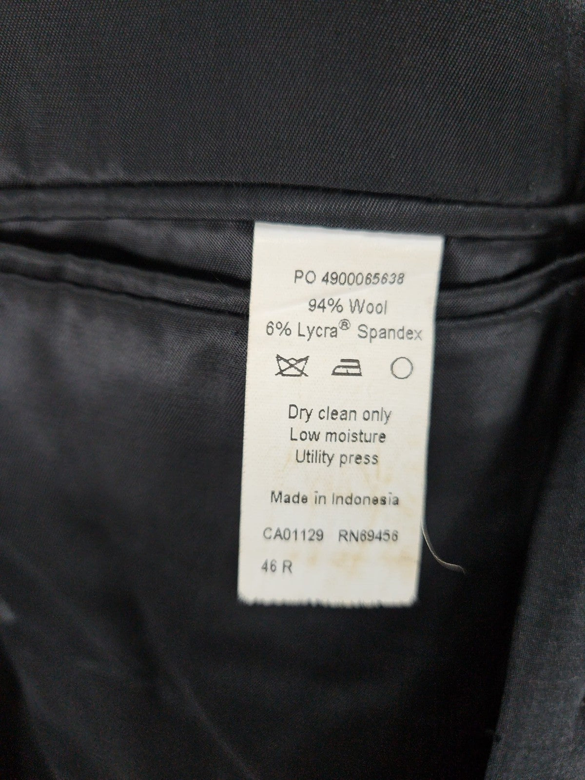 Calvin Klein Charcoal Gray Wool Blend 2 Button Notch Blazer Sport Coat 46R