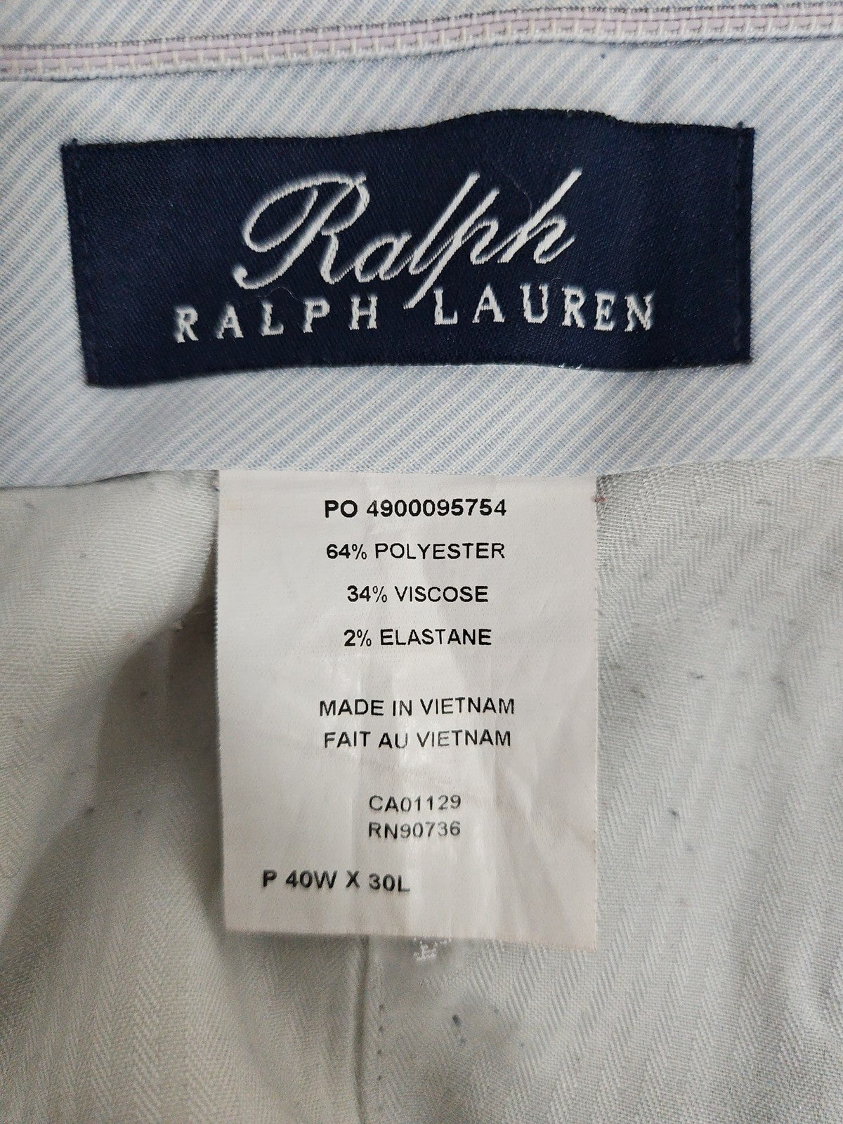 Ralph Lauren Gray Herringbone Flat Front Men's Dress Pants 40 (39X28)