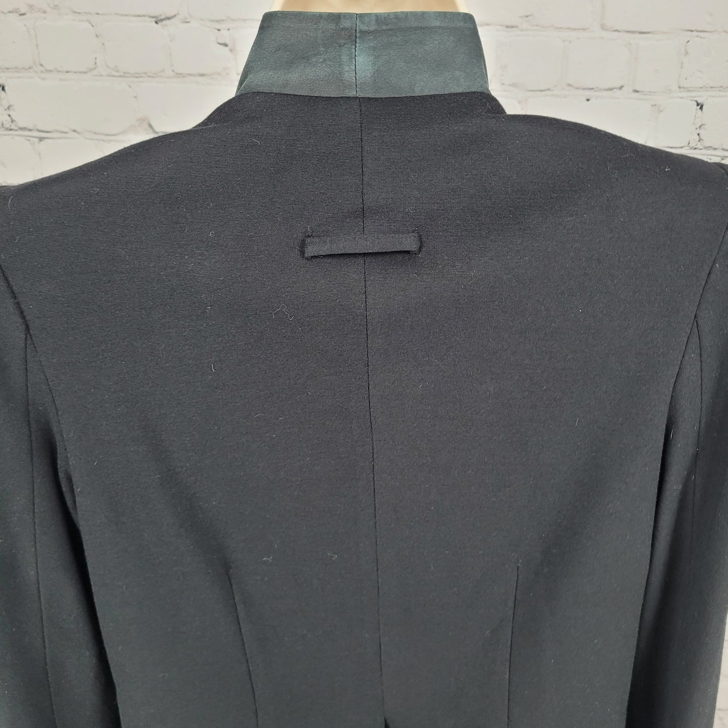 Robert Rodriguez Black Genuine Suede Lapel Trim Open Blazer Jacket Size 4