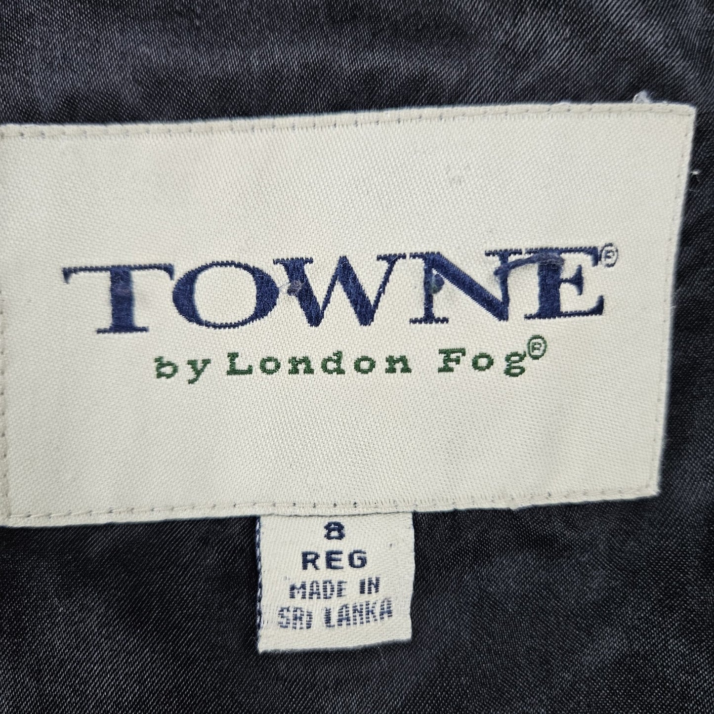 VTG Towne London Fog Black Belt Removable Bodywarmer Buttoned Trench Pea Coat 8R