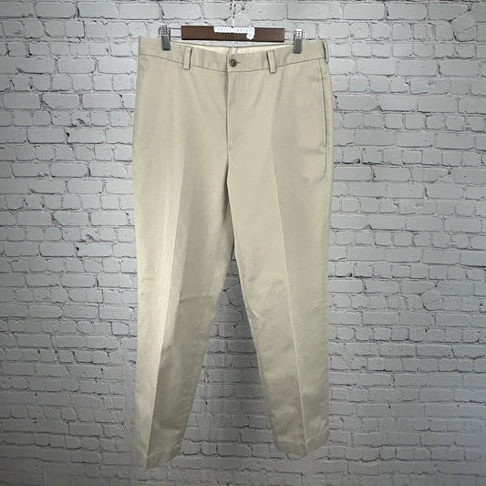 VTG Brooks Brothers Advantage Chino Clark Khaki Cotton Pants Size 34 (32X29.5)