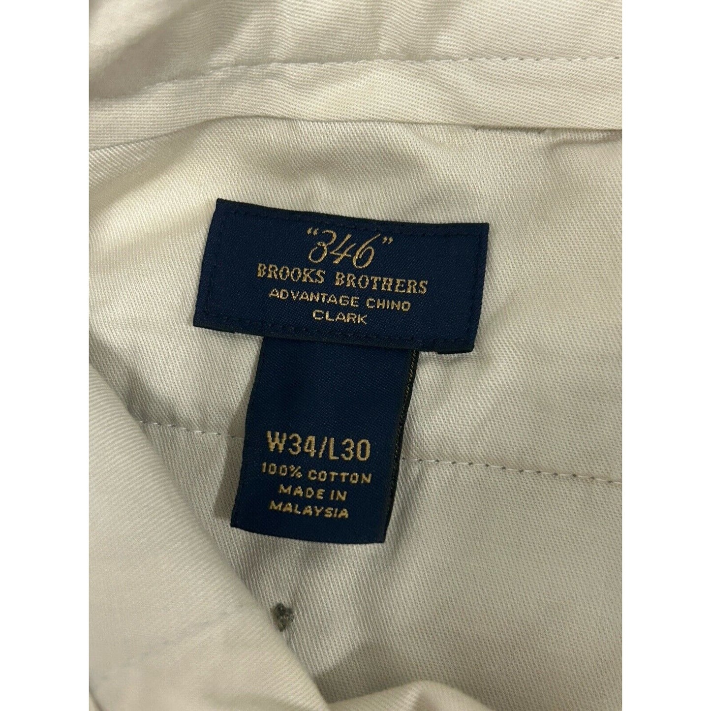 VTG Brooks Brothers Advantage Chino Clark Khaki Cotton Pants Size 34 (32X29.5)