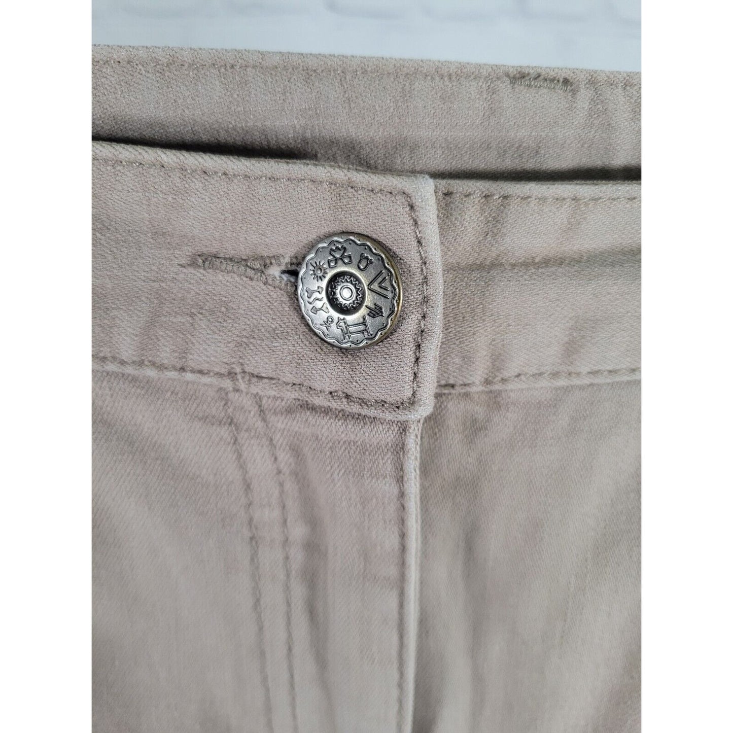 Ruby Rd Boot Cut Tan High Rise Studded Bead Pants Size 12