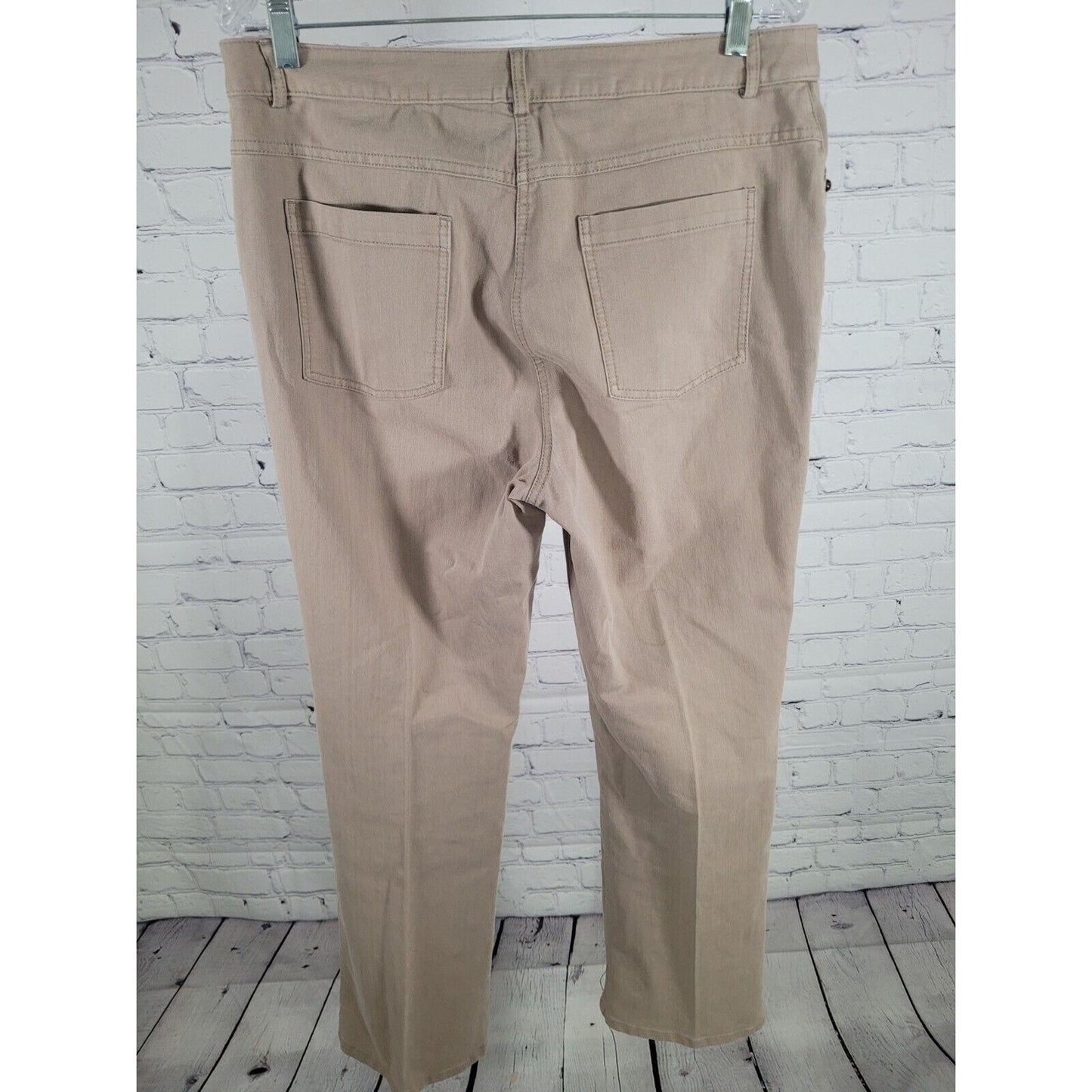 Ruby Rd Boot Cut Tan High Rise Studded Bead Pants Size 12