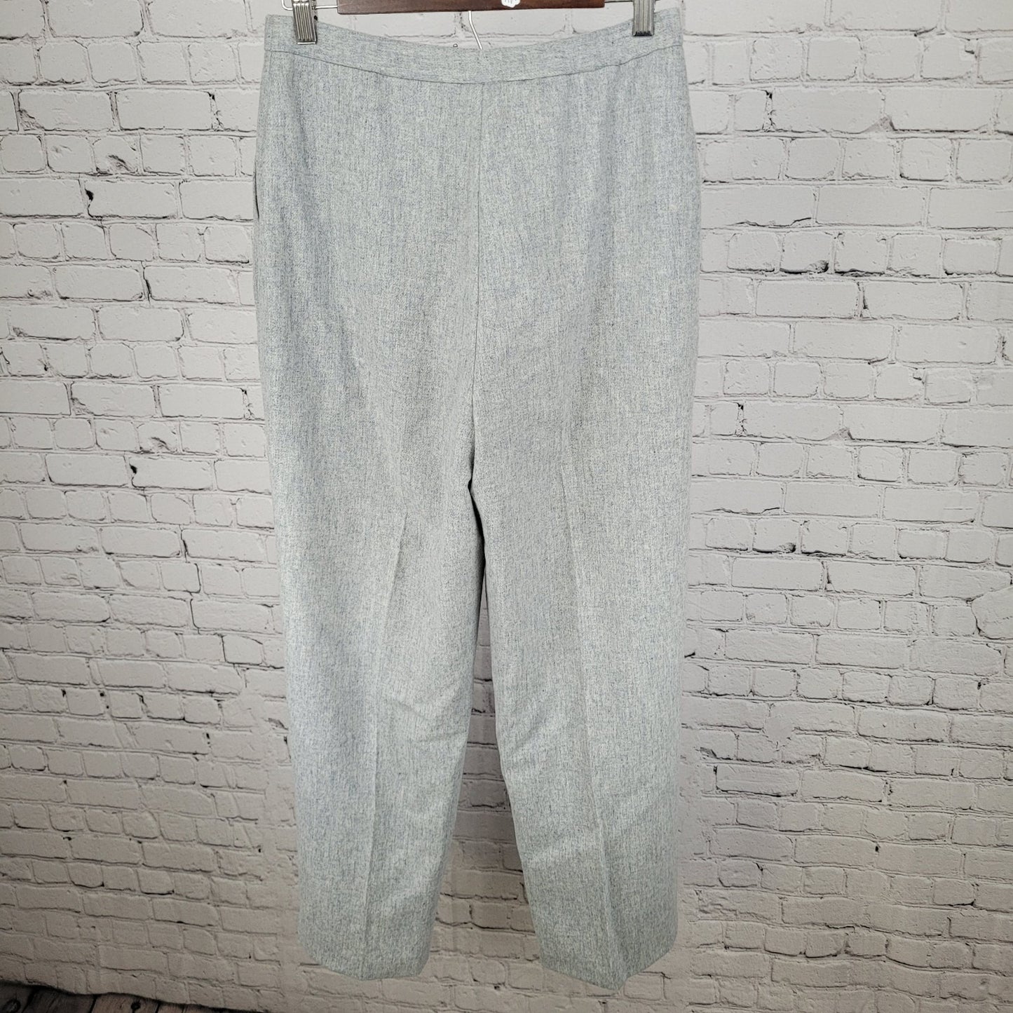 VTG White Stag Grey 100% Wool High Rise Dress Pants USA Made Size 14 (23x28.5)