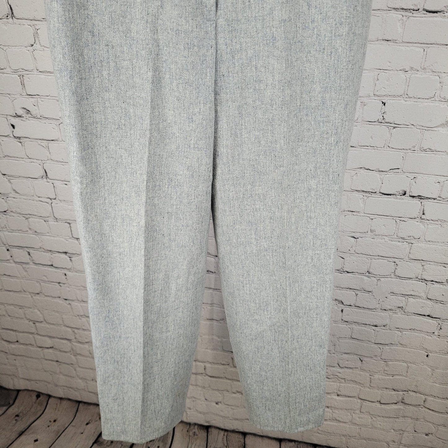 VTG White Stag Grey 100% Wool High Rise Dress Pants USA Made Size 14 (23x28.5)