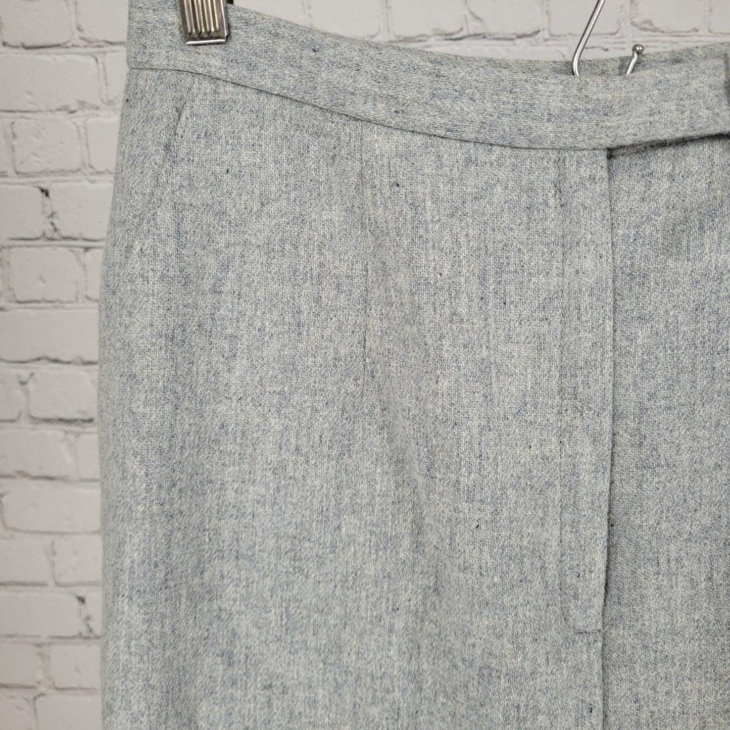 VTG White Stag Grey 100% Wool High Rise Dress Pants USA Made Size 14 (23x28.5)