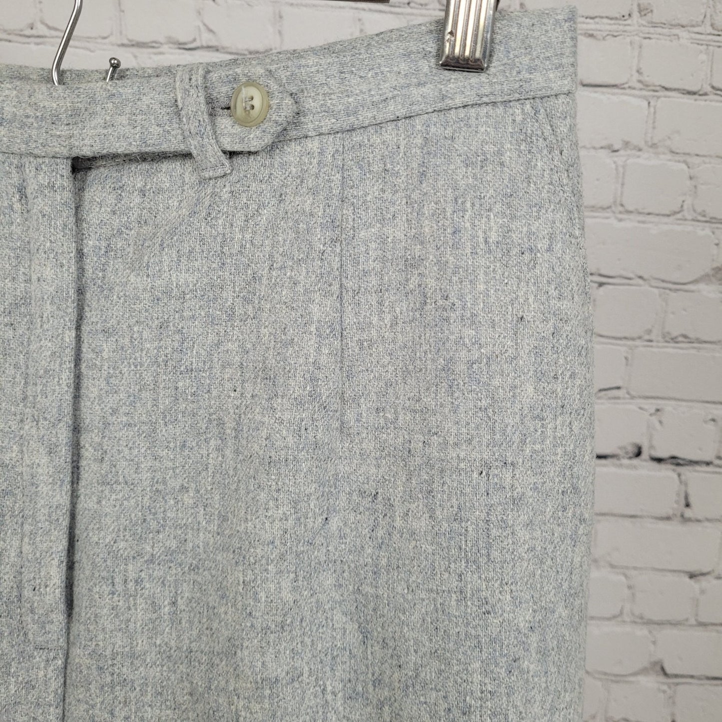 VTG White Stag Grey 100% Wool High Rise Dress Pants USA Made Size 14 (23x28.5)