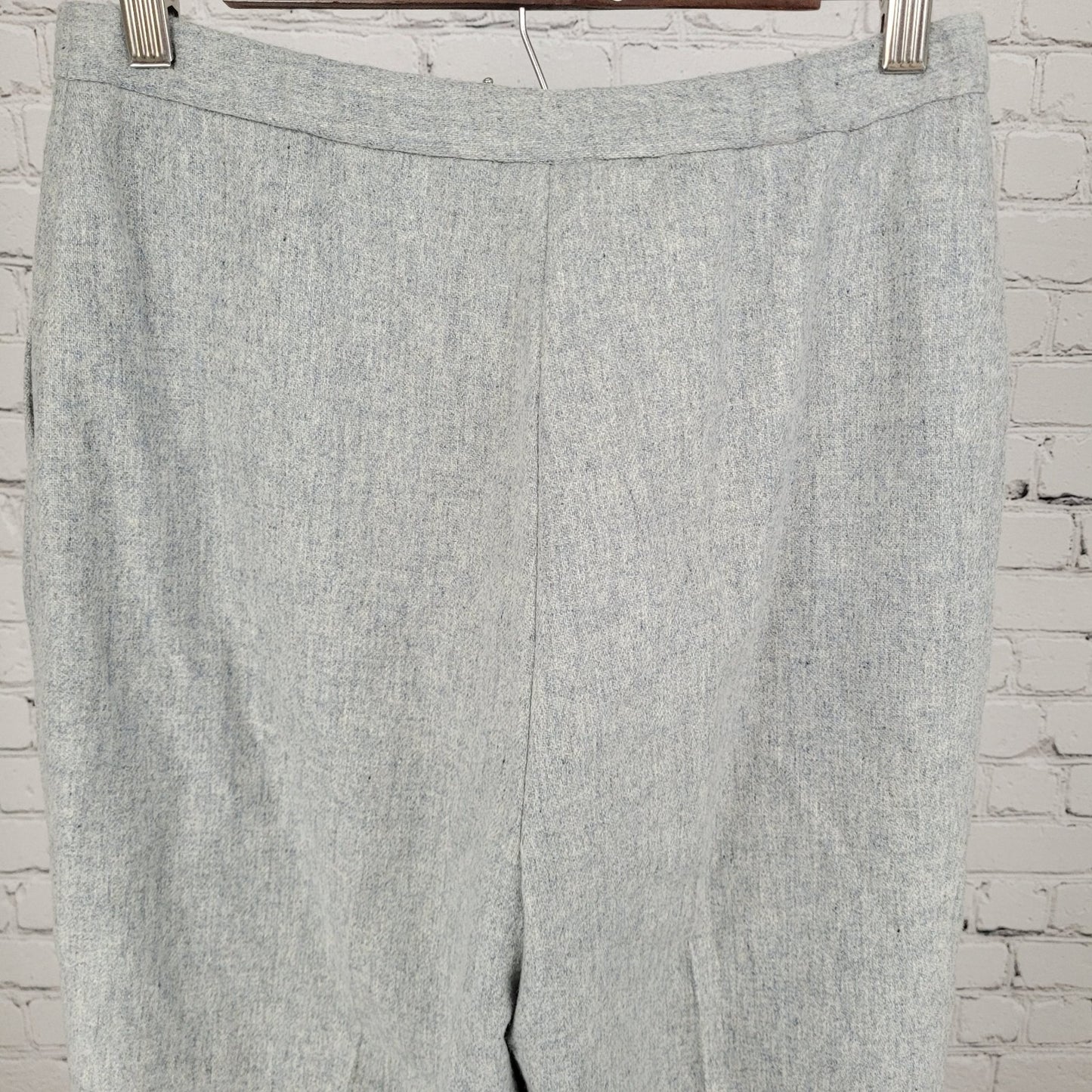 VTG White Stag Grey 100% Wool High Rise Dress Pants USA Made Size 14 (23x28.5)
