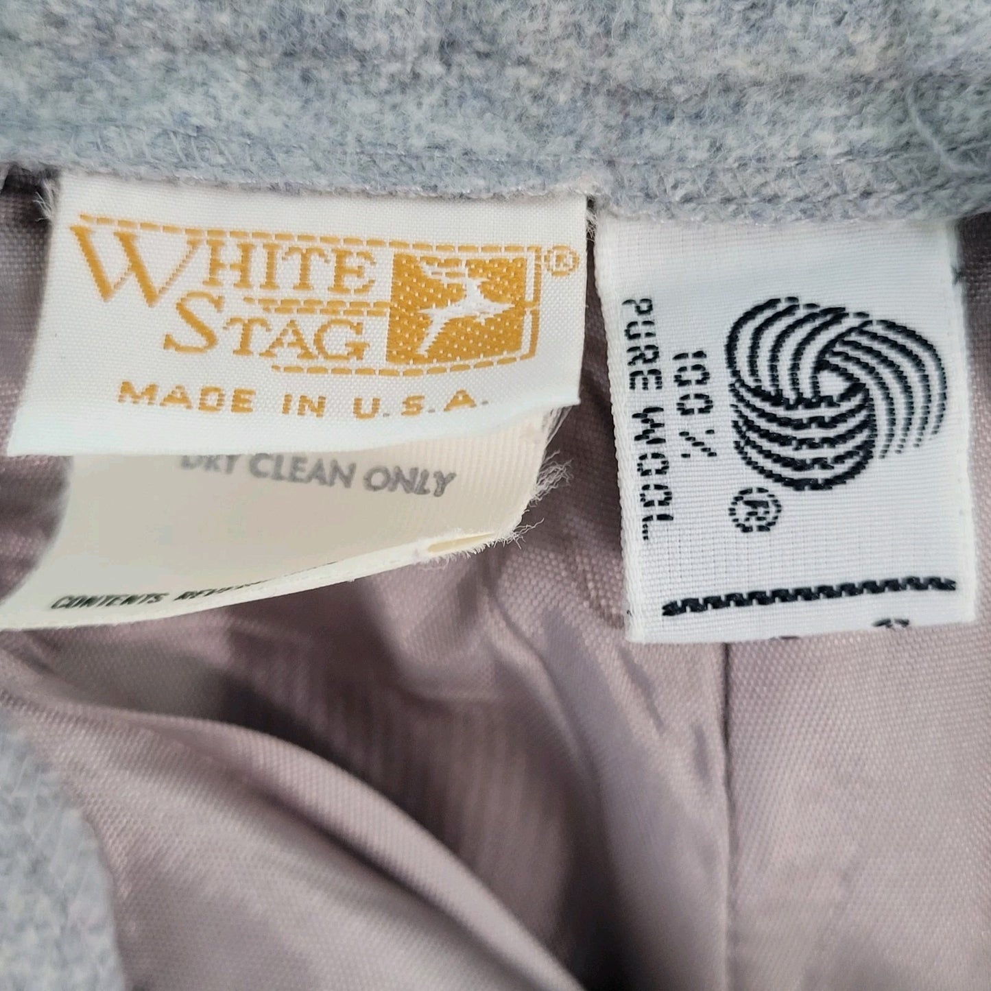 VTG White Stag Grey 100% Wool High Rise Dress Pants USA Made Size 14 (23x28.5)