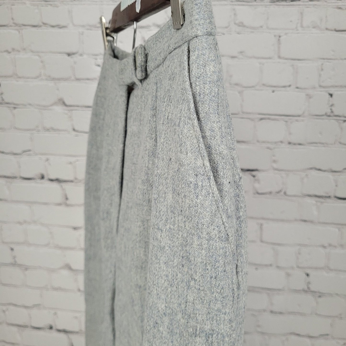 VTG White Stag Grey 100% Wool High Rise Dress Pants USA Made Size 14 (23x28.5)