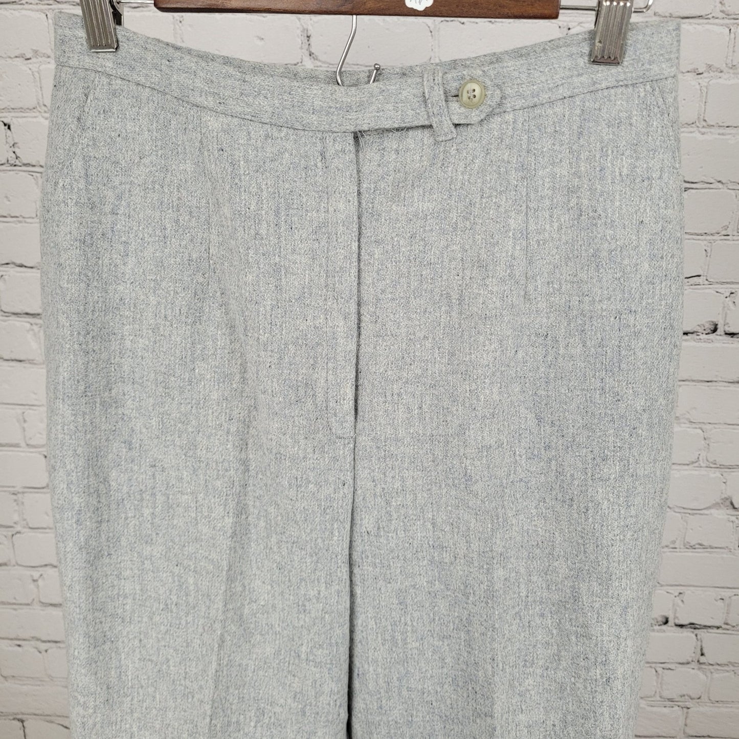 VTG White Stag Grey 100% Wool High Rise Dress Pants USA Made Size 14 (23x28.5)