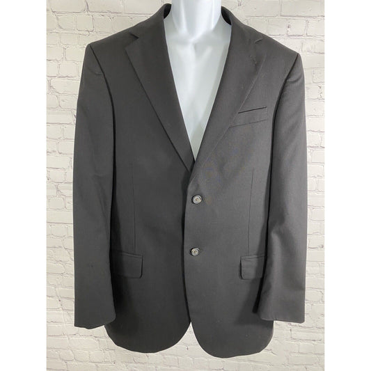 Lands’ End Black 100% Wool Two Button Blazer Jacket Sports Coat Men’s 40R
